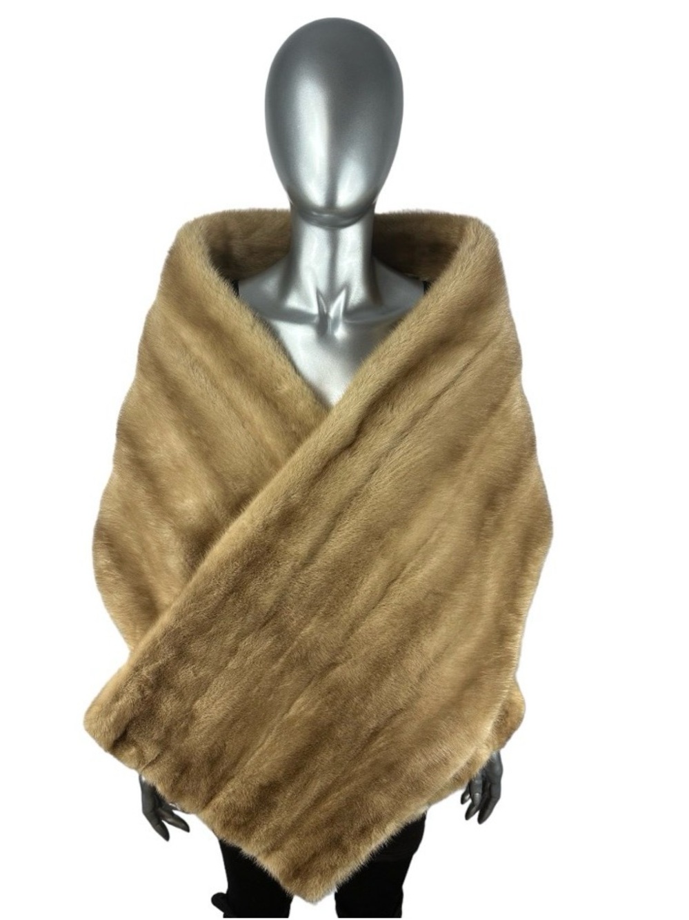 Autumn Haze MINK Straight Stole, Wrap, FABIANI, 74” L, Certified Vintage Fur